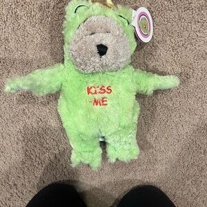 Starbucks Bearista Valentine’s Day frog Green Stuffed Bear with Gold Crown-2004